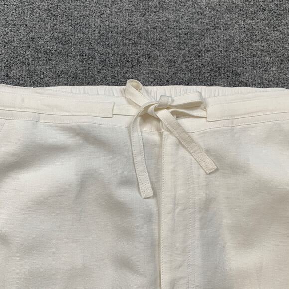 Cubavera Pants Mens L Large White Linen Blend Drawstring Tie Breathable Dockside - Picture 4 of 10